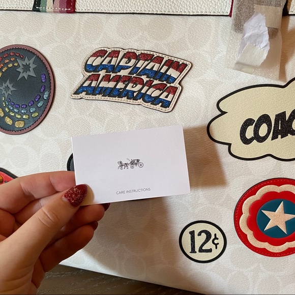 COACH MARVEL Tote Comic Patches Bag Jes Purse NEW - Picture 8 of 17